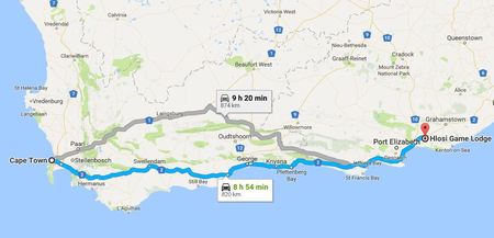 Cape Town To Hlosi Map Min